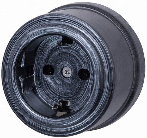 Розетка-ретро с заземлением пластик Bironi Лизетта 1-м. серебрянный век картинка